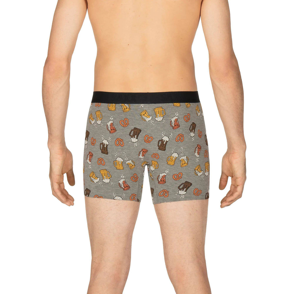 Saxx Vibe Boxer Briefs - Grey Beer Cheers
