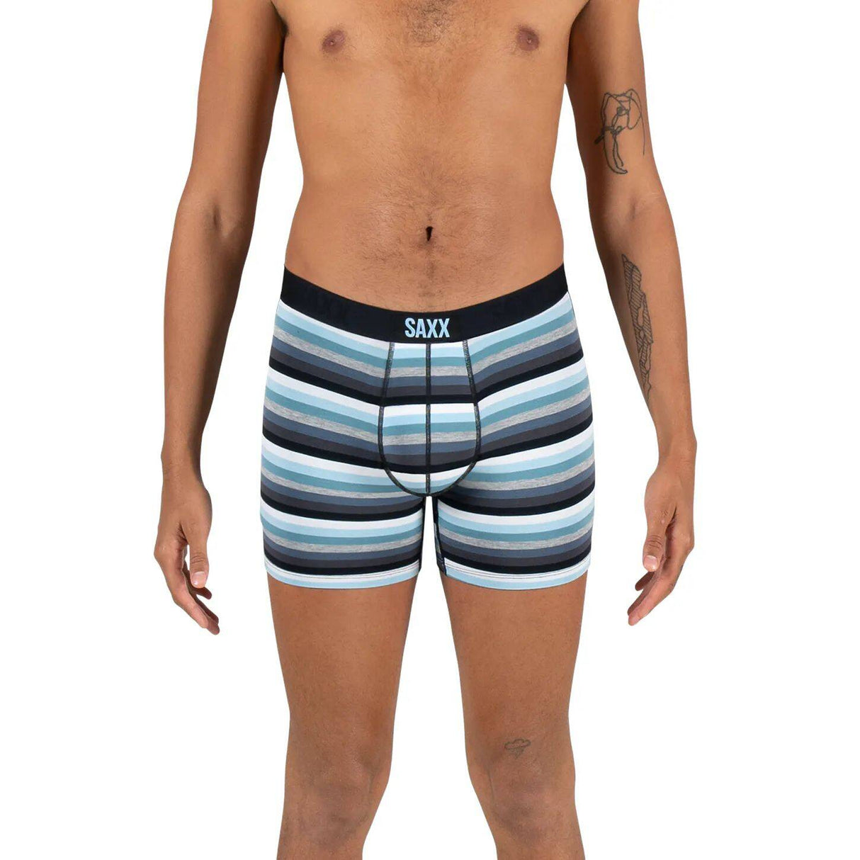 Saxx Vibe Boxer Briefs - Grey Pop Stripe