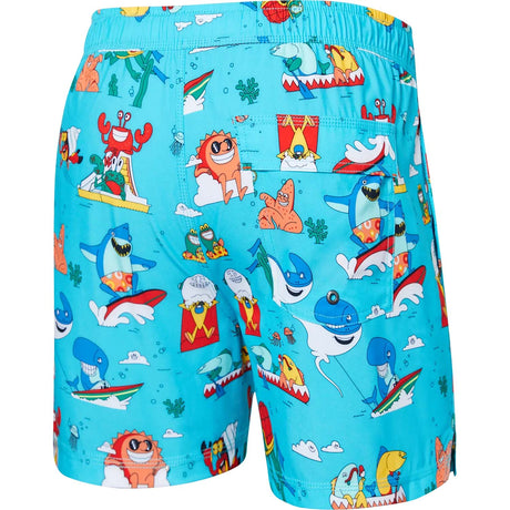 Saxx Oh Buoy Swimming Shorts - Water Whirled Blue