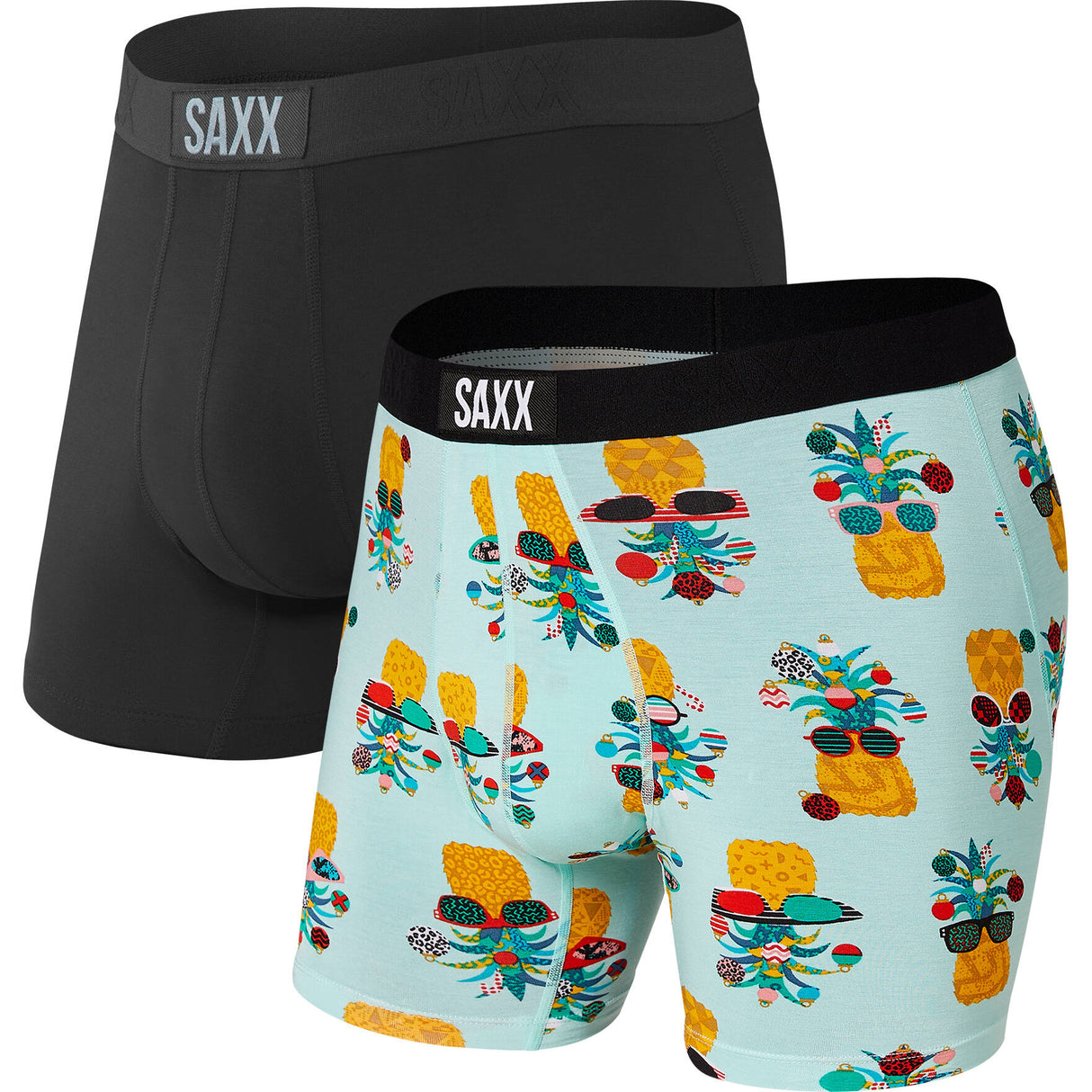 Saxx Vibe Boxer Briefs - 2-Pack - Holidaze/Black