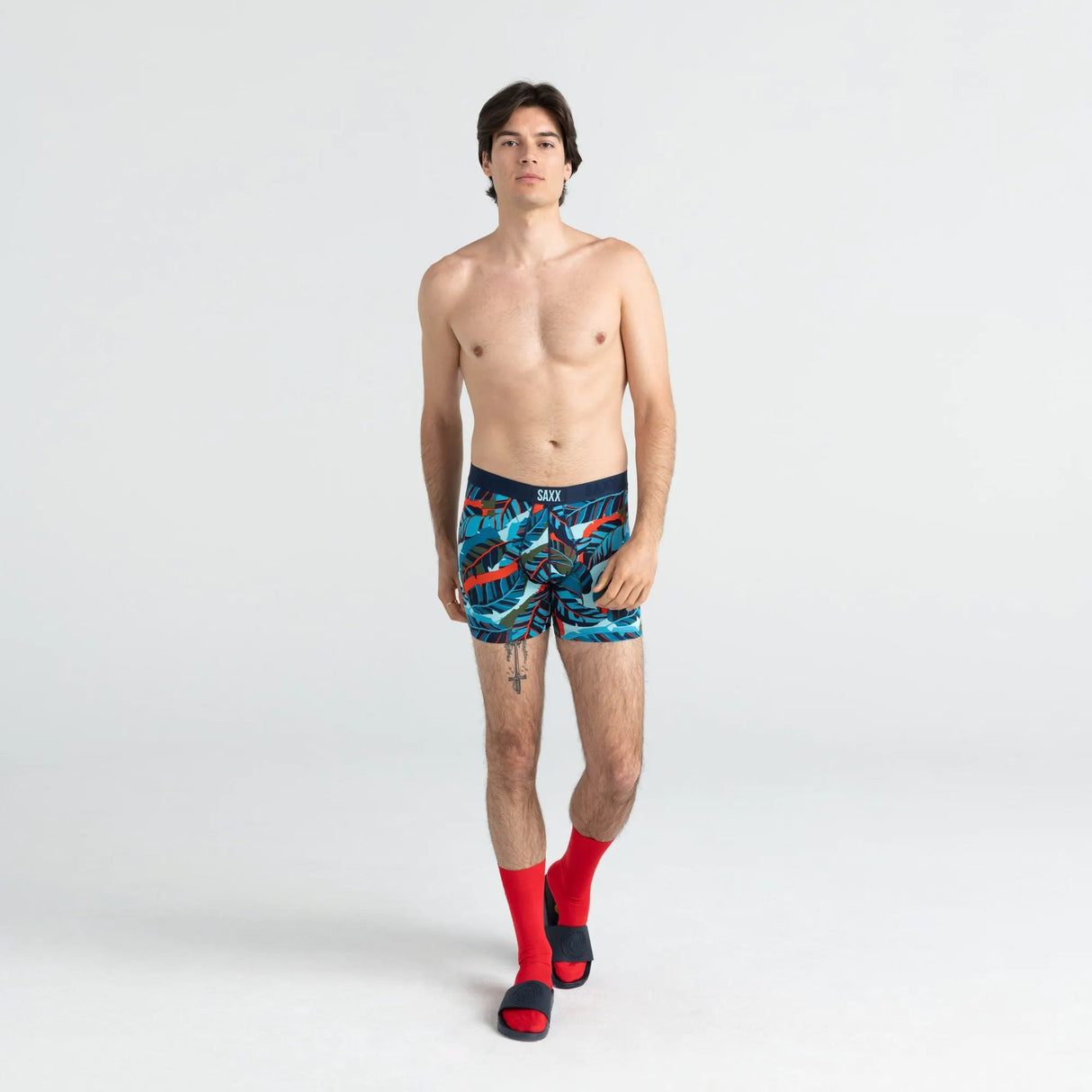 Saxx Vibe Boxer Briefs - Blue Pop Jungle