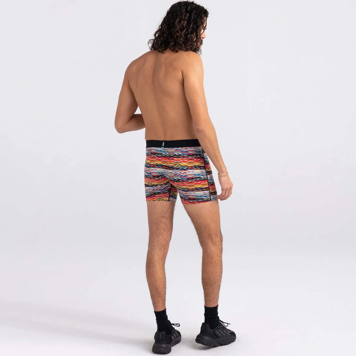 Saxx Droptemp Cool Cotton Boxer Brief 2pk - Back & Forth Black