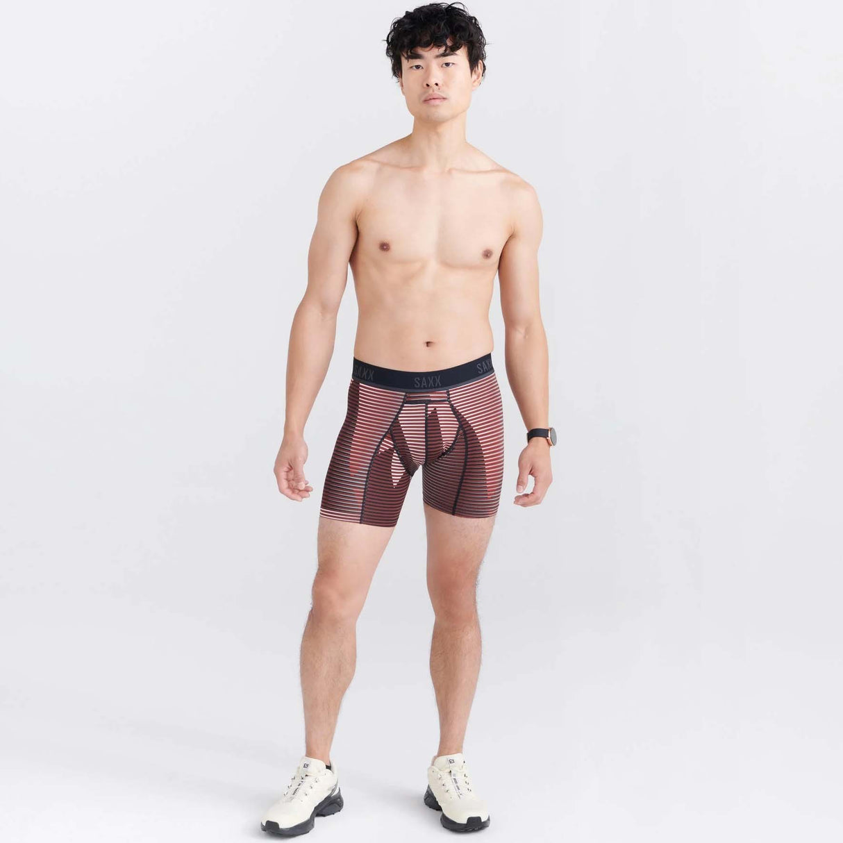 Saxx Kinetic Light-Compression Mesh Boxer Brief - Optic Mountain Dark Brick