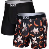 Saxx Volt Breathable Mesh Boxer Brief 2pk - Bacon My Heart Black
