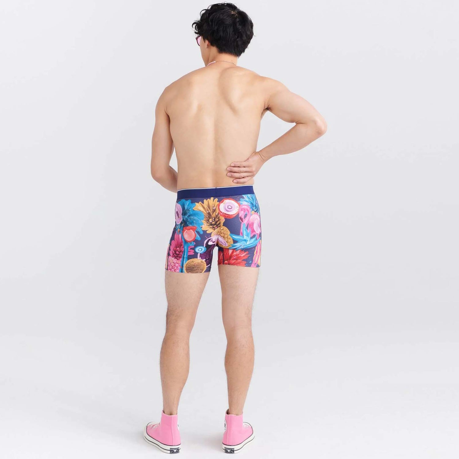 Saxx Volt Breathable Mesh Boxer Brief - Tropical Punch Blue