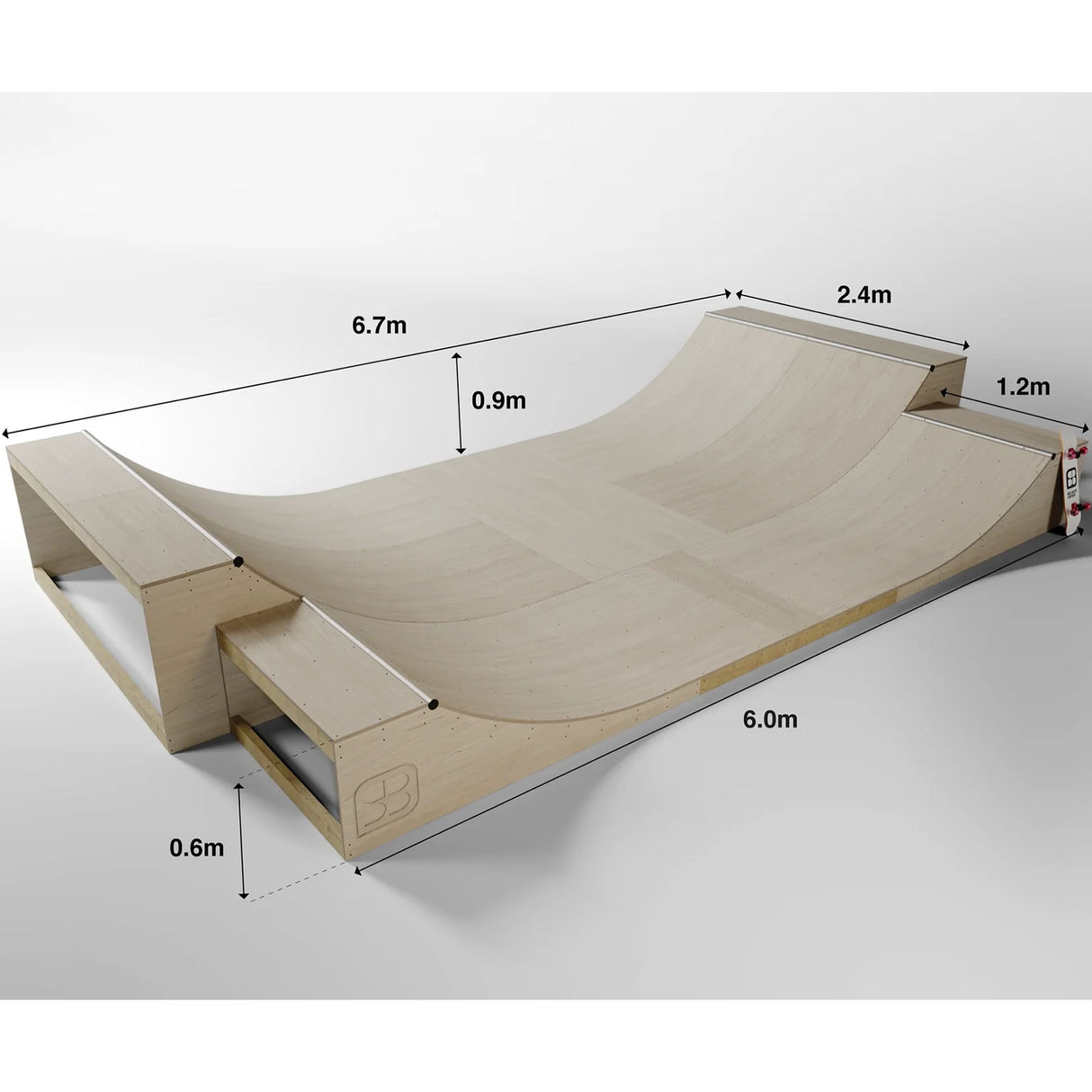 SB Skate Ramps Classic Max Half Pipe Ramp - 22'