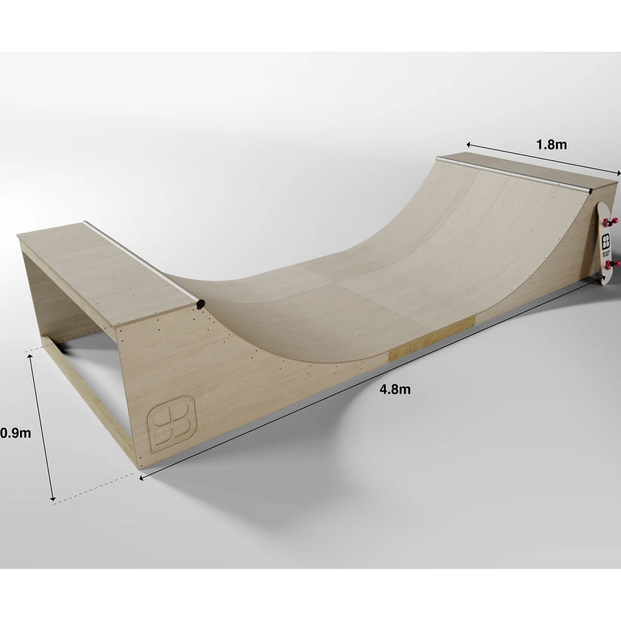 SB Skate Ramps Mini Half Pipe Ramp - 3' x 6'