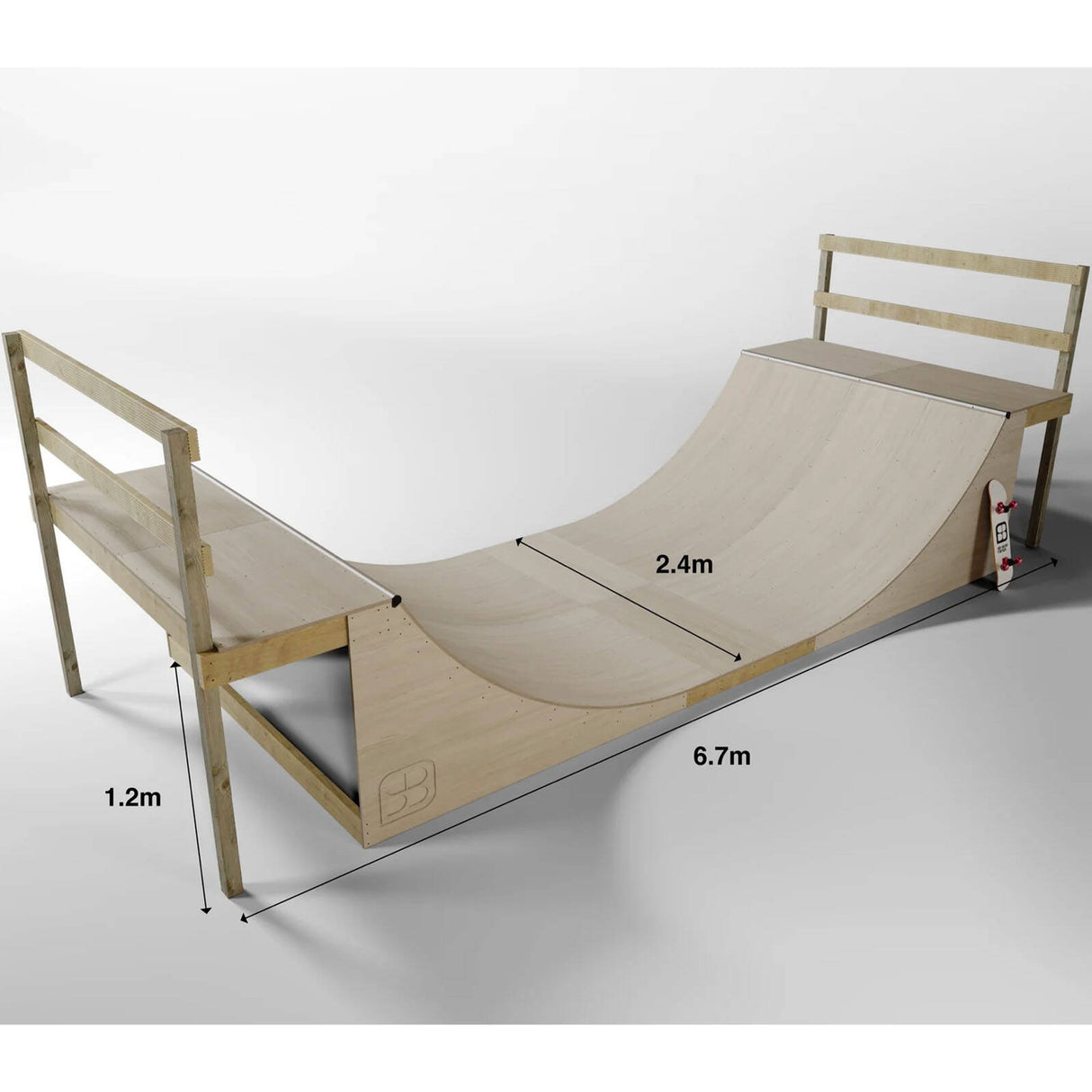 SB Skate Ramps Premier Half Pipe Ramp - 4' x 8'