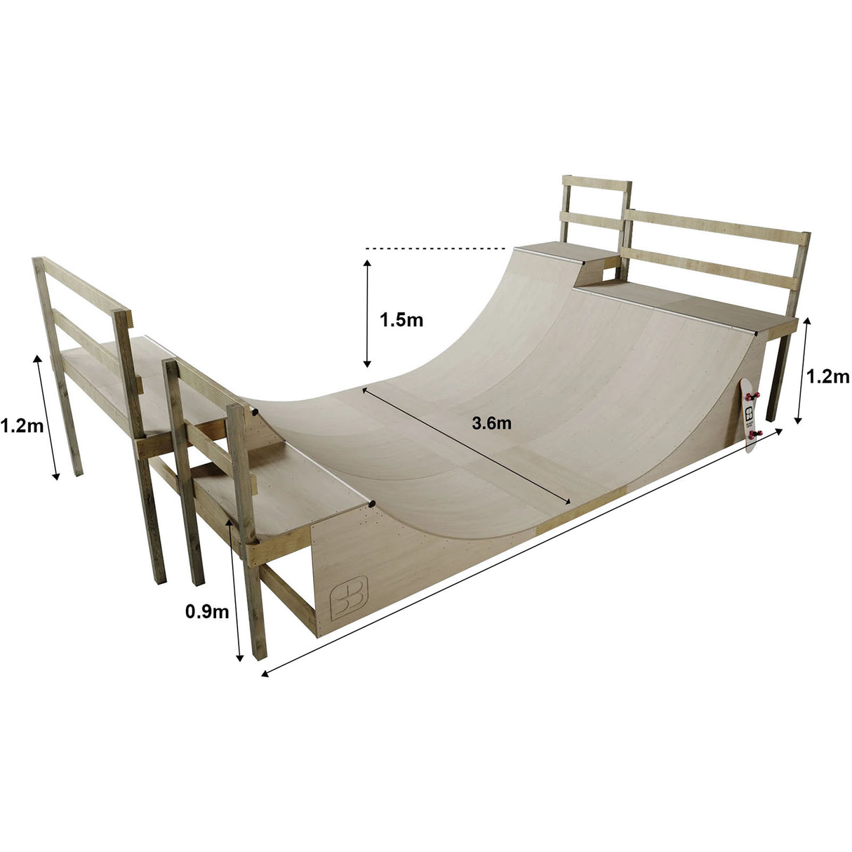 SB Skate Ramps Premier Max Half Pipe Ramp - Large