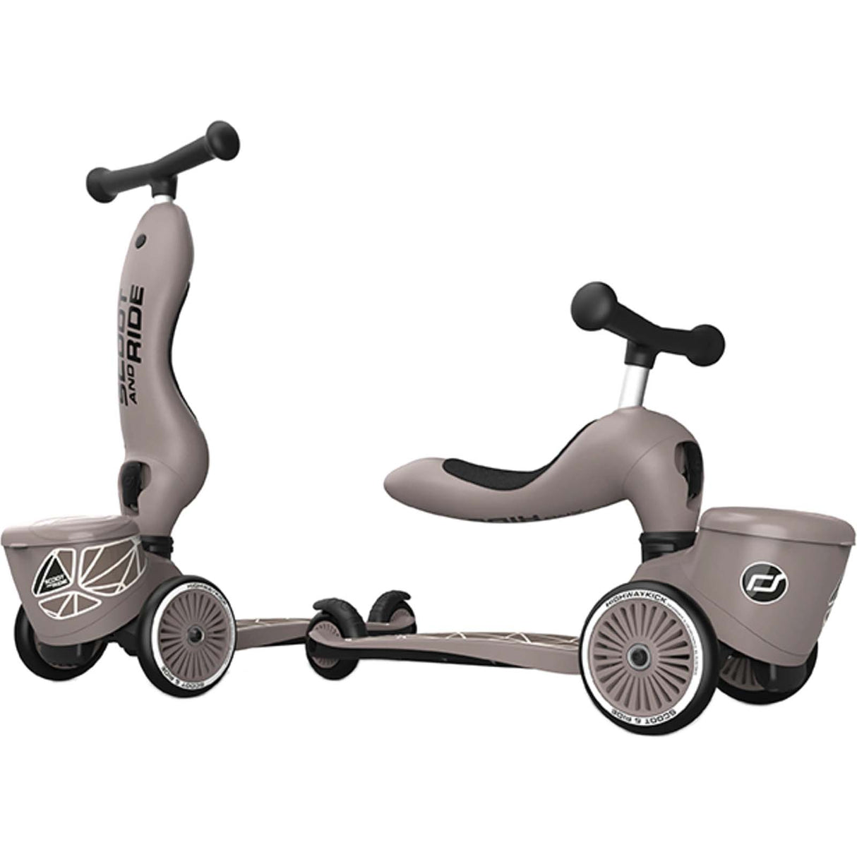 Scoot and Ride Highway Kick 1 Lifestyle Kids Scooter - Brown Lines