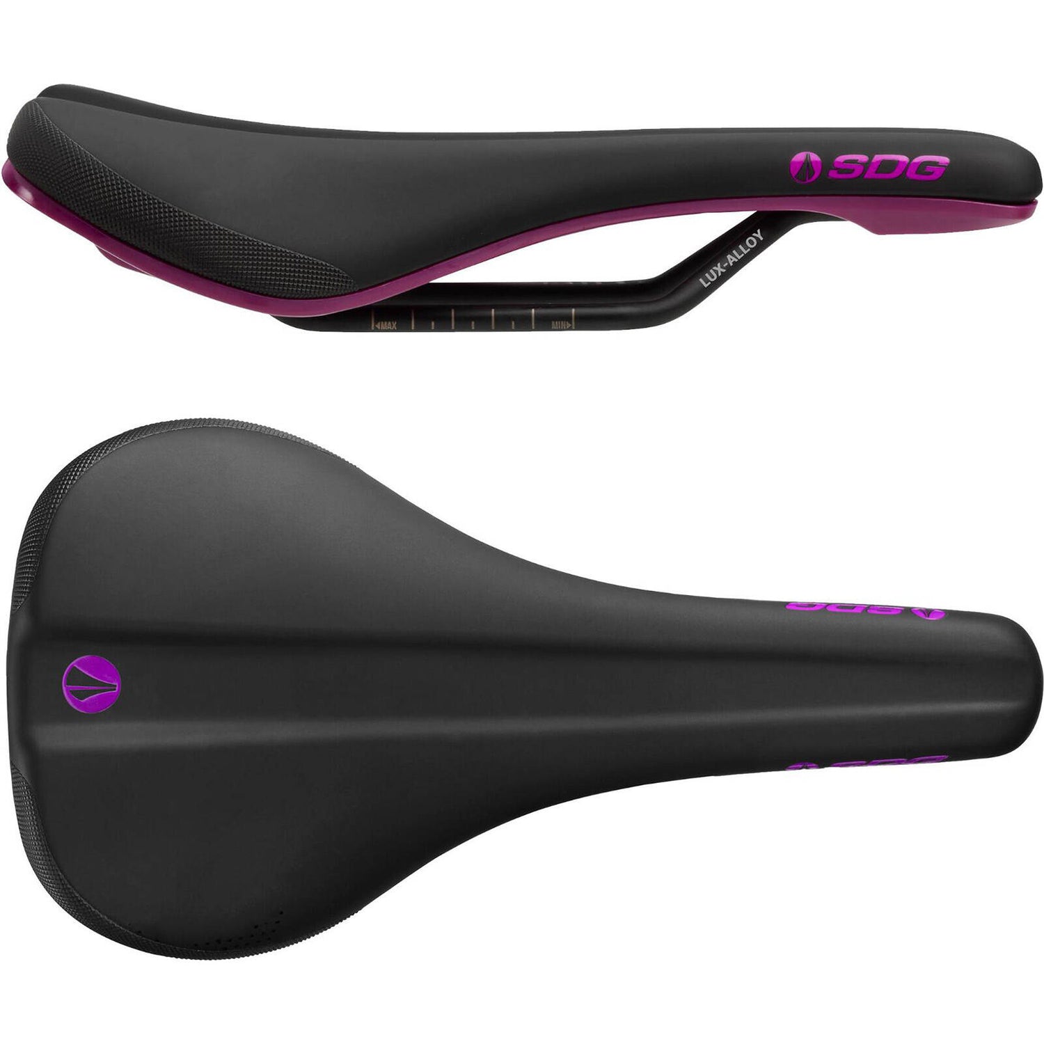 SDG Bel Air 3.0 Lux-Alloy Rail Saddle - Microfibre Black/Purple