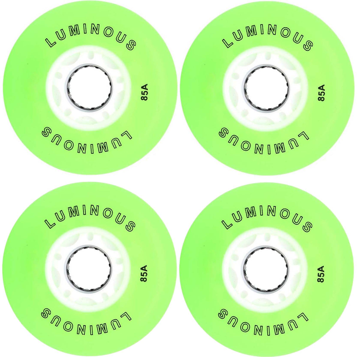 SEBA Luminous Inline Skate Wheels - Green/White 72mm