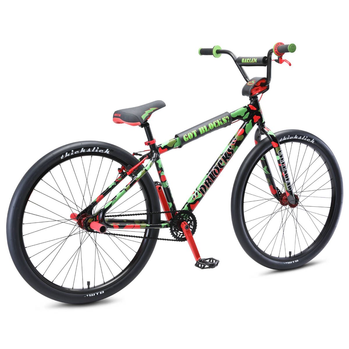 SE DBlocks Big Ripper 29" Complete BMX - Green/Red Camo