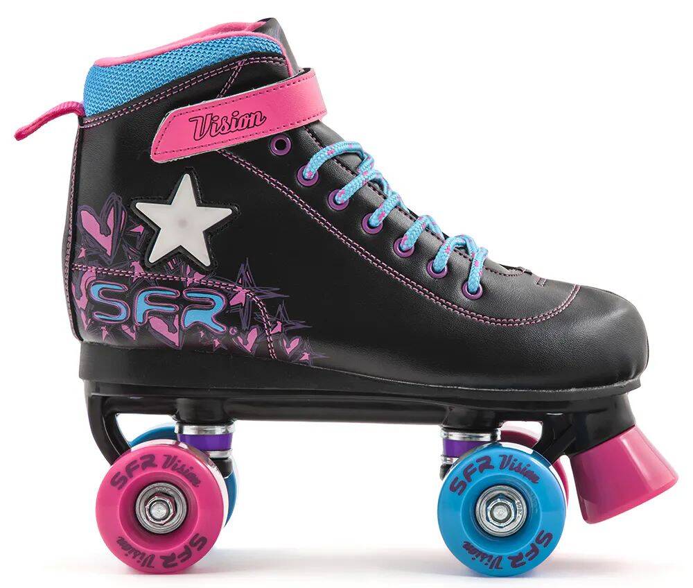 SFR Vision II Lights Quad Roller Skates - Black/Pink/Blue