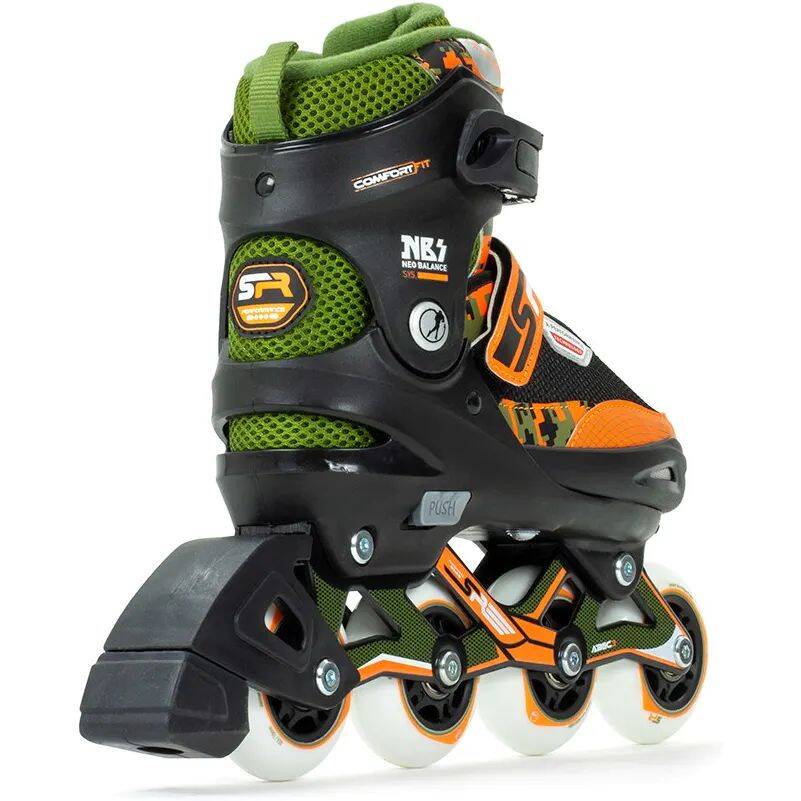 SFR Pixel Adjustable Inline Skates - Green/Orange