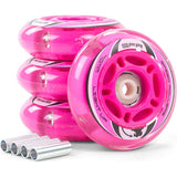 SFR Light Up Inline Skate Wheels - Pink 70mm