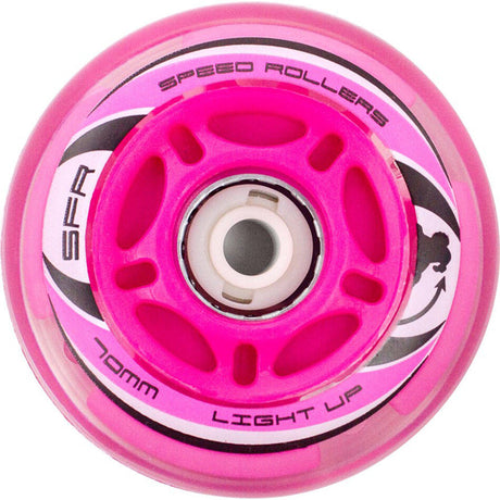 SFR Light Up Inline Skate Wheels - Pink 70mm