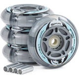 SFR Light Up Inline Skate Wheels - Silver 70mm