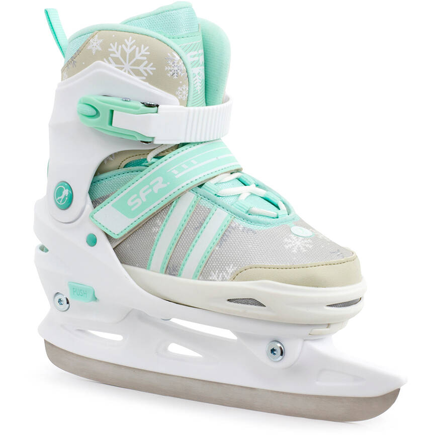 SFR Nova Adjustable Ice Skates - White/Teal MED (J11 - UK1)