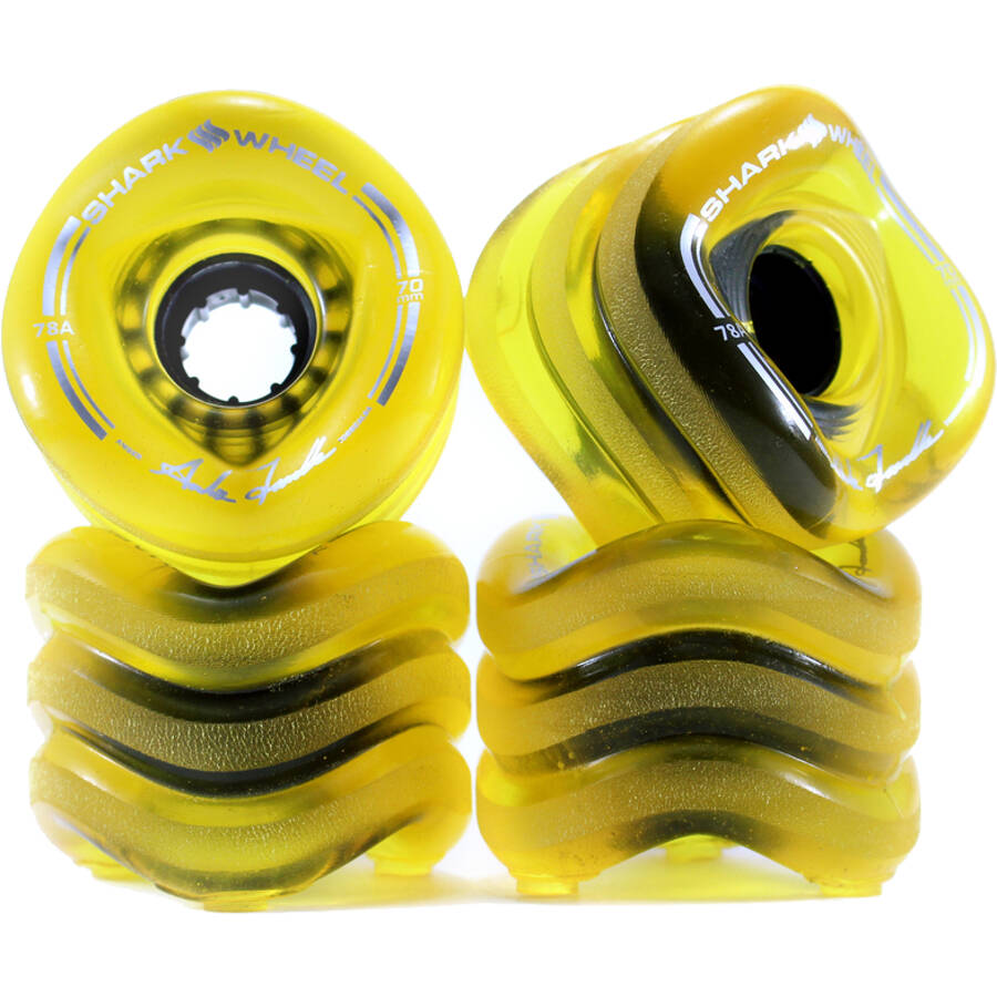 Shark Wheel Sidewinder 70mm 78a Longboard Wheels - Clear Yellow 