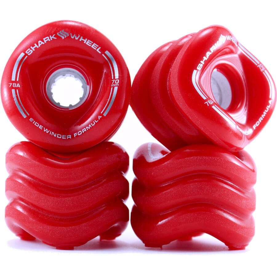 Shark Wheel Sidewinder 70mm 78a Longboard Wheels - Solid Red