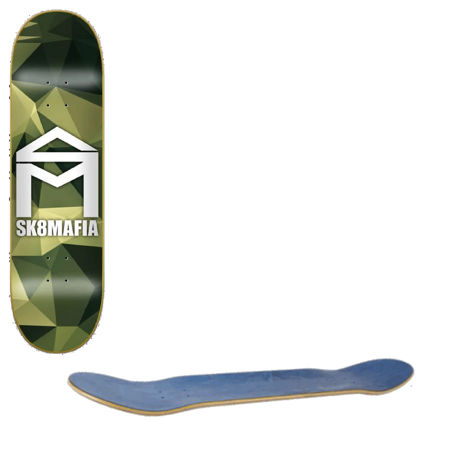 Sk8 Mafia Camo Skateboard Deck - Green 8''