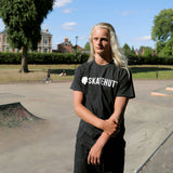 SkateHut Script Logo T Shirt - Black/White
