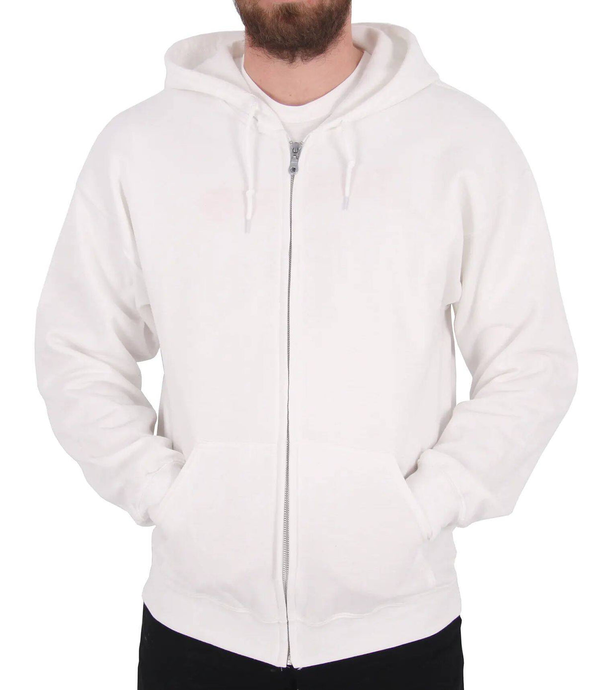 SkateHut Scripted Zip Hoodie - White/Black