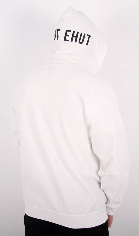 SkateHut Scripted Zip Hoodie - White/Black