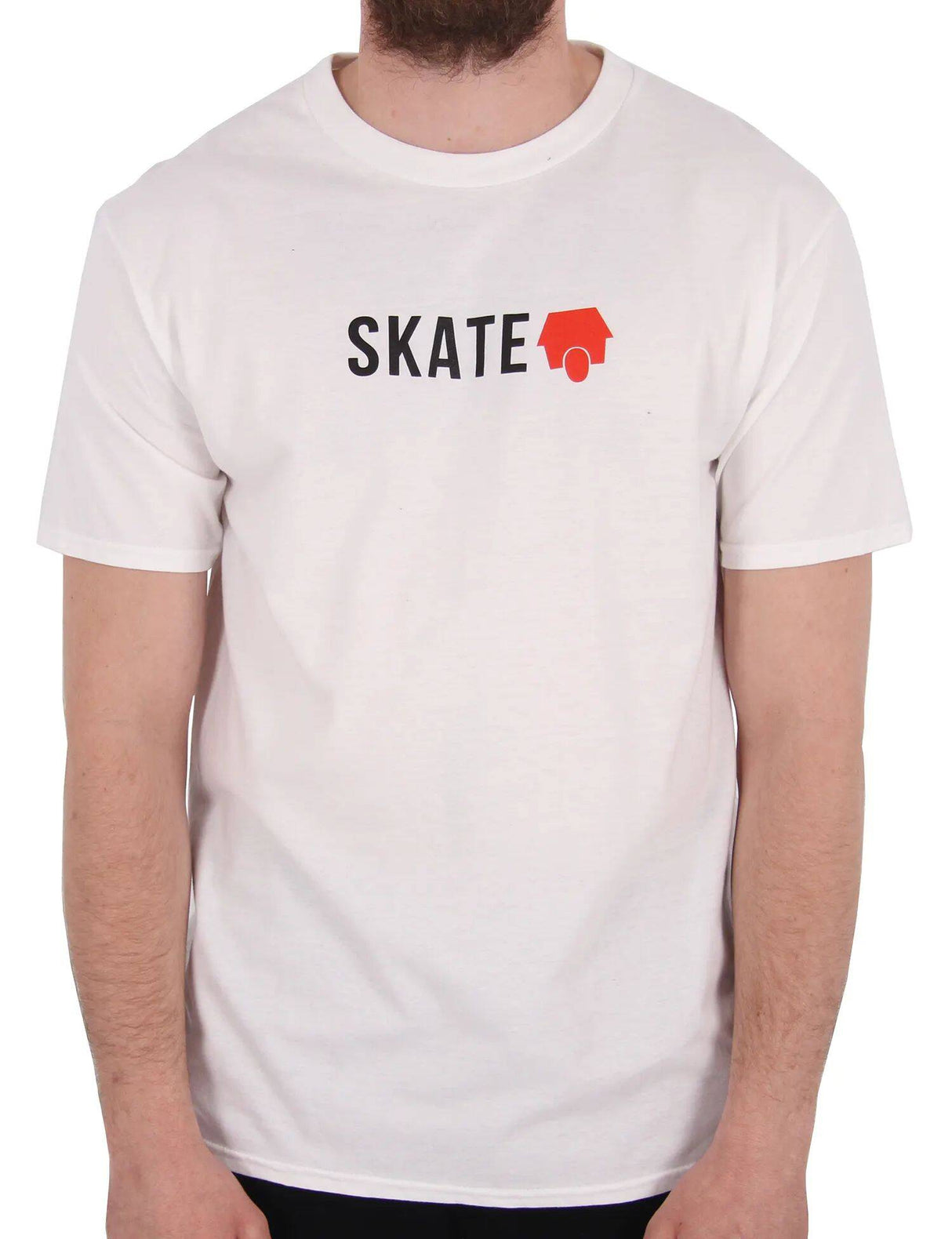 SkateHut Skate Logo T Shirt - White/Red