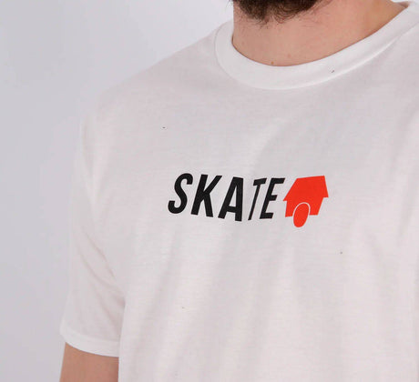 SkateHut Skate Logo T Shirt - White/Red