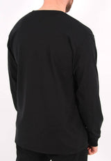 SkateHut Sleeve Script Long Sleeve T Shirt - Black/White