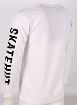 SkateHut Sleeve Script Long Sleeve T Shirt - White/Black