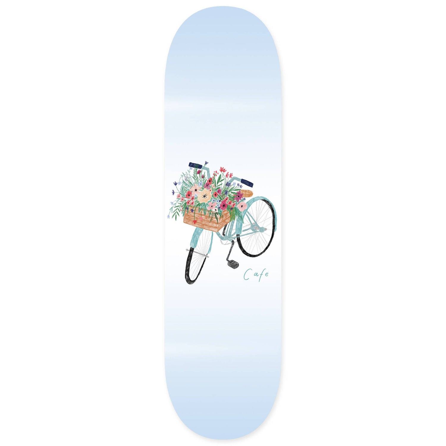 Skateboard Cafe Flower Basket Skateboard Deck - Blue 8.25''