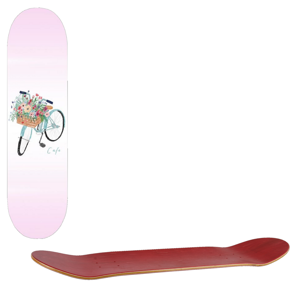 Skateboard Cafe Flower Basket Skateboard Deck - Pink 8''