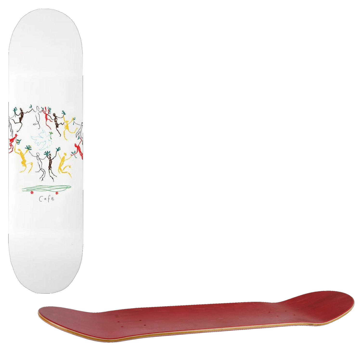 Skateboard Cafe Peace Skateboard Deck - White 8''