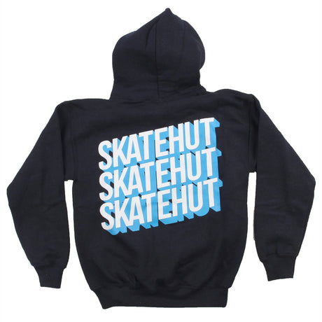 SkateHut 3D Stacked Kids Hoodie - Navy