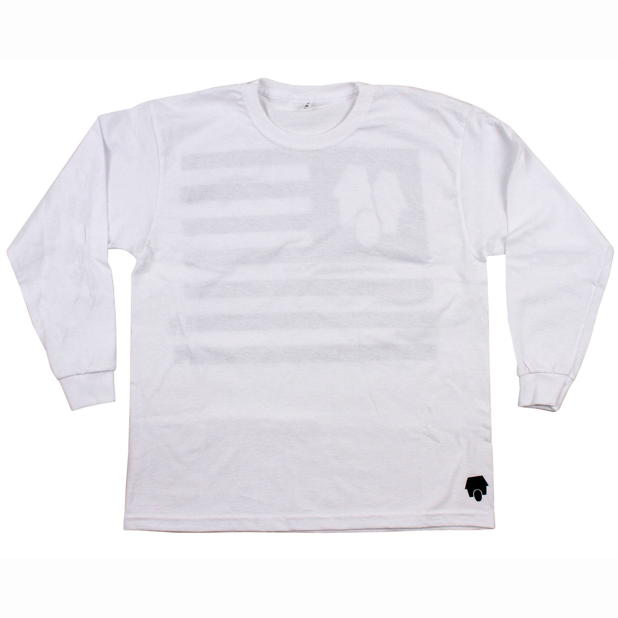 SkateHut StateHut Long Sleeve Kids T Shirt - White/Black Yth LRG