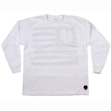 SkateHut StateHut Long Sleeve Kids T Shirt - White/Black Yth LRG