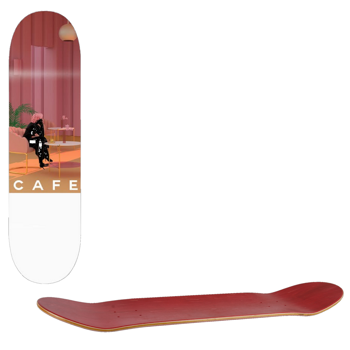 Skateboard Cafe Unexpected Beauty Skateboard Deck - Pink 8.25''
