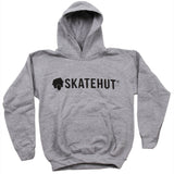 SkateHut Script Logo Kids Hoodie - Grey/Black Yth LRG