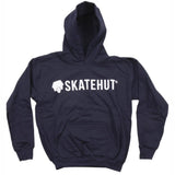SkateHut Script Logo Kids Hoodie - Navy/White