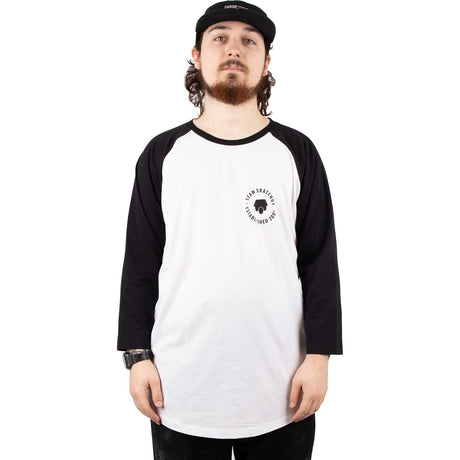 SkateHut Organic 07 Baseball T Shirt - White/Black
