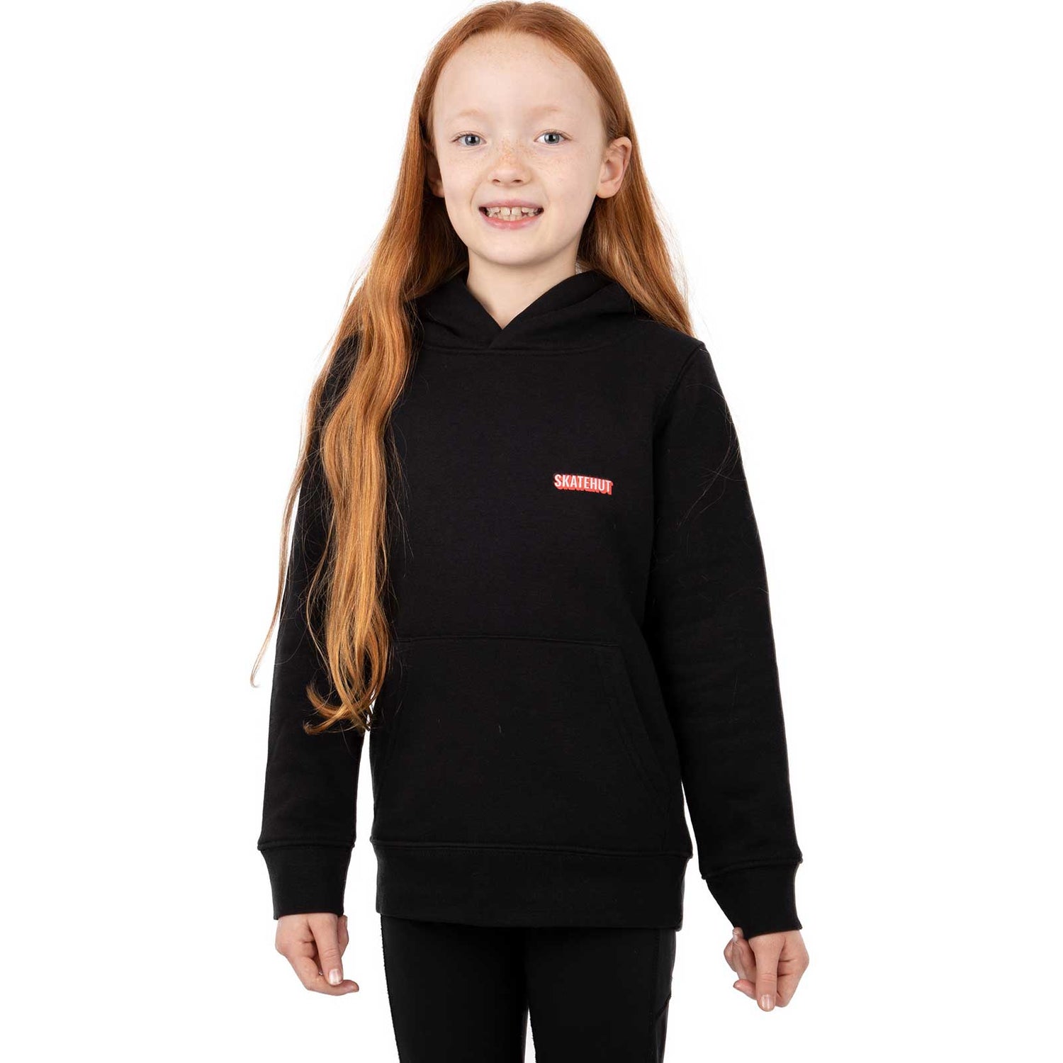 SkateHut Organic Glitch Kids Hoodie - Black