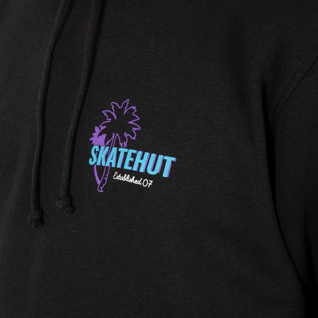 SkateHut Organic Retro Hoodie - Black