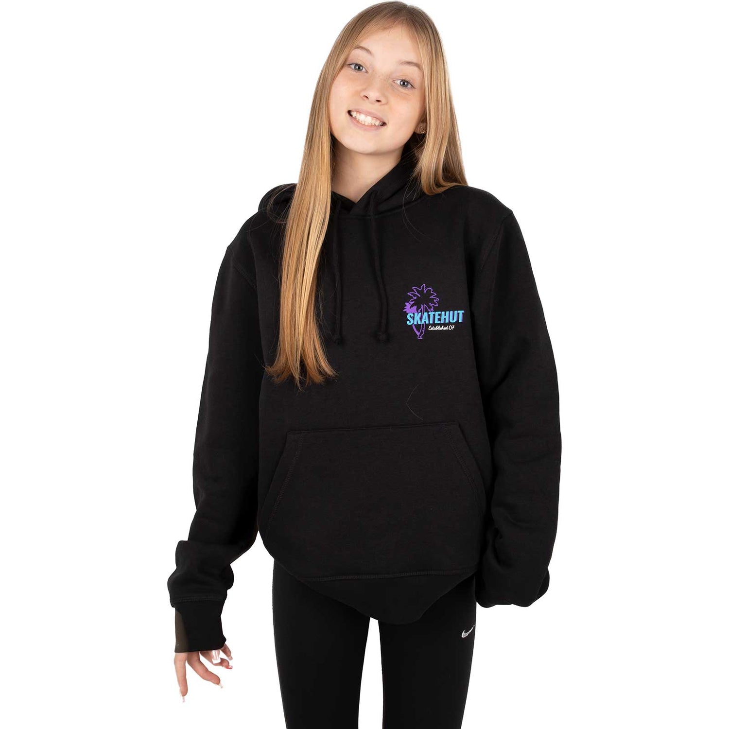 SkateHut Organic Retro Hoodie - Black