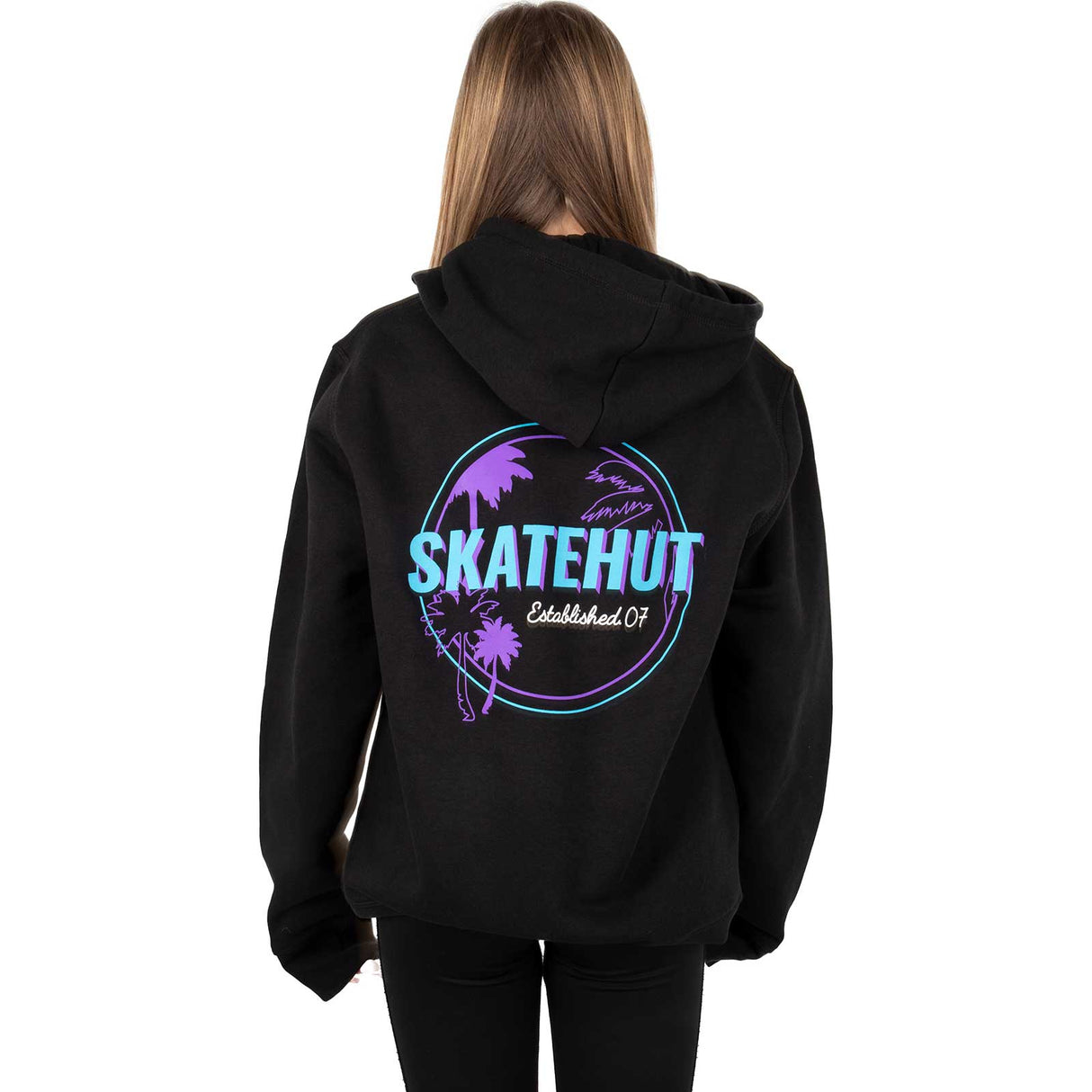 SkateHut Organic Retro Hoodie - Black