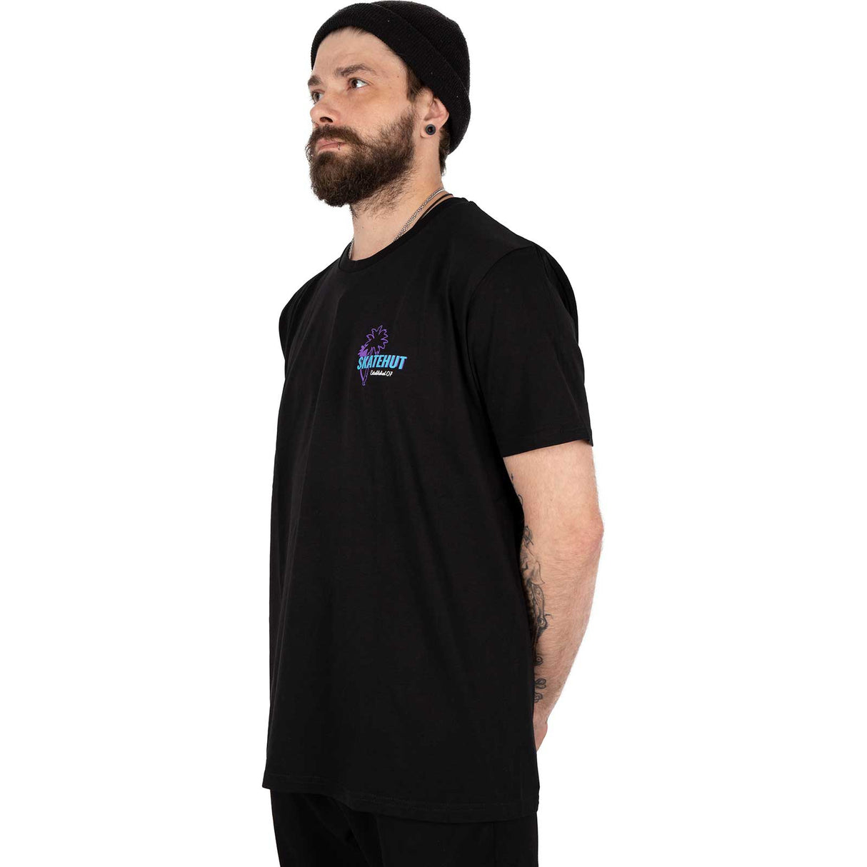 SkateHut Organic Retro T Shirt - Black