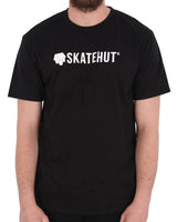 SkateHut Script Logo T Shirt - Black/White XS
