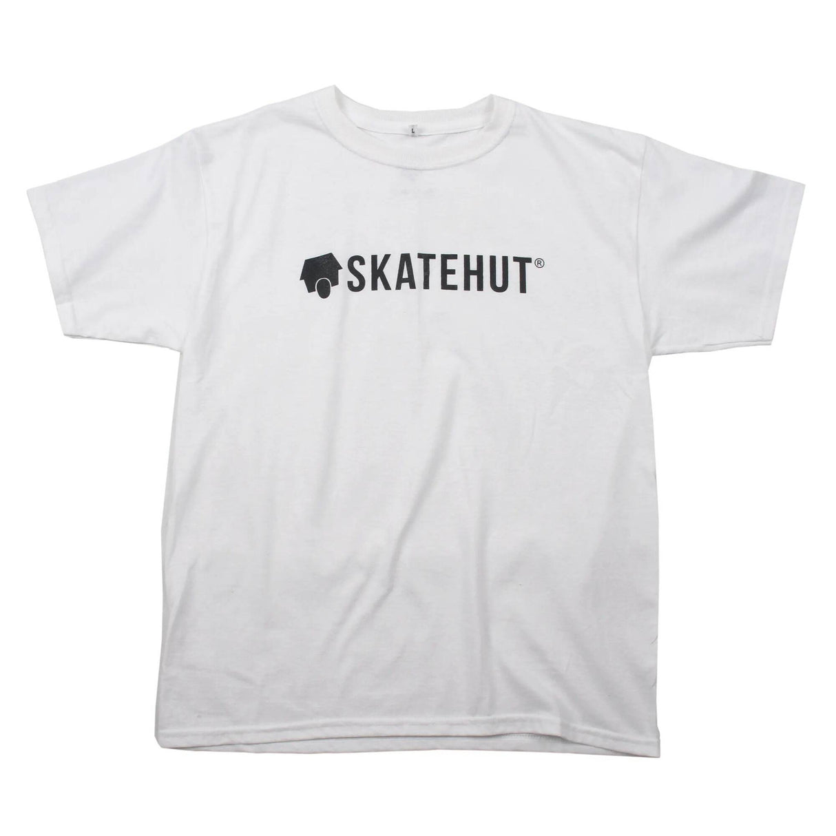 SkateHut Script Kids T Shirt - White/Black